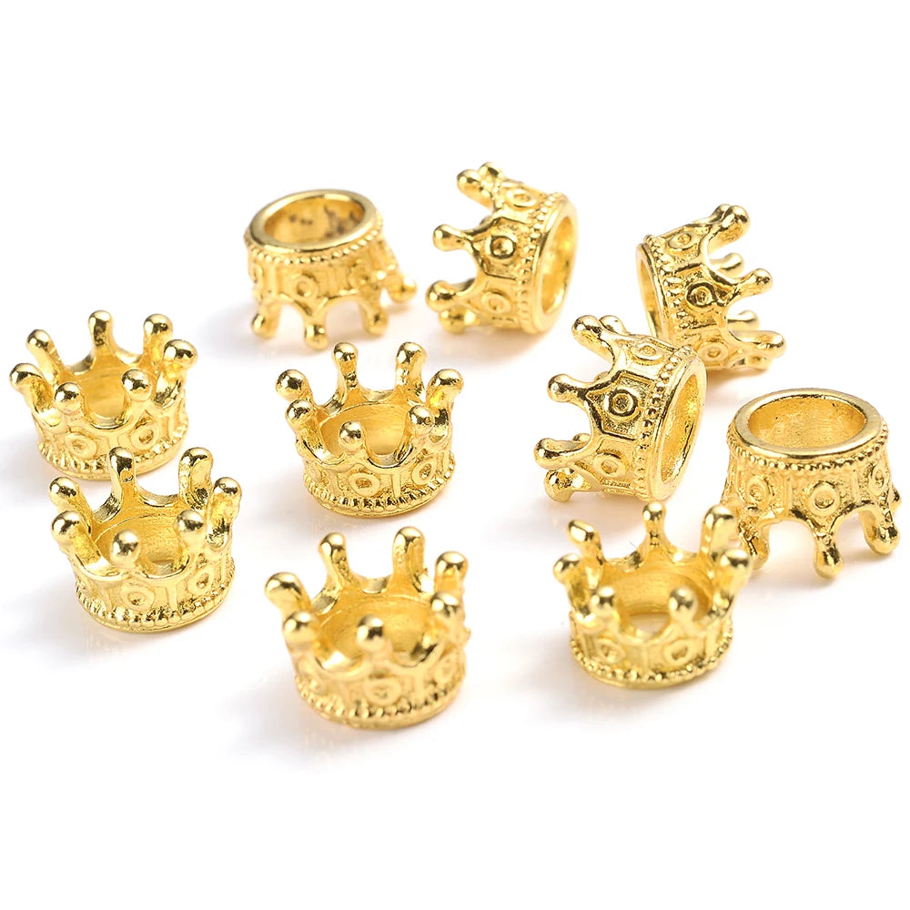 Crown Shape End Bead Caps For Jewelry DIY Bracelets 6x9mm 12mm Gold Silver Plated