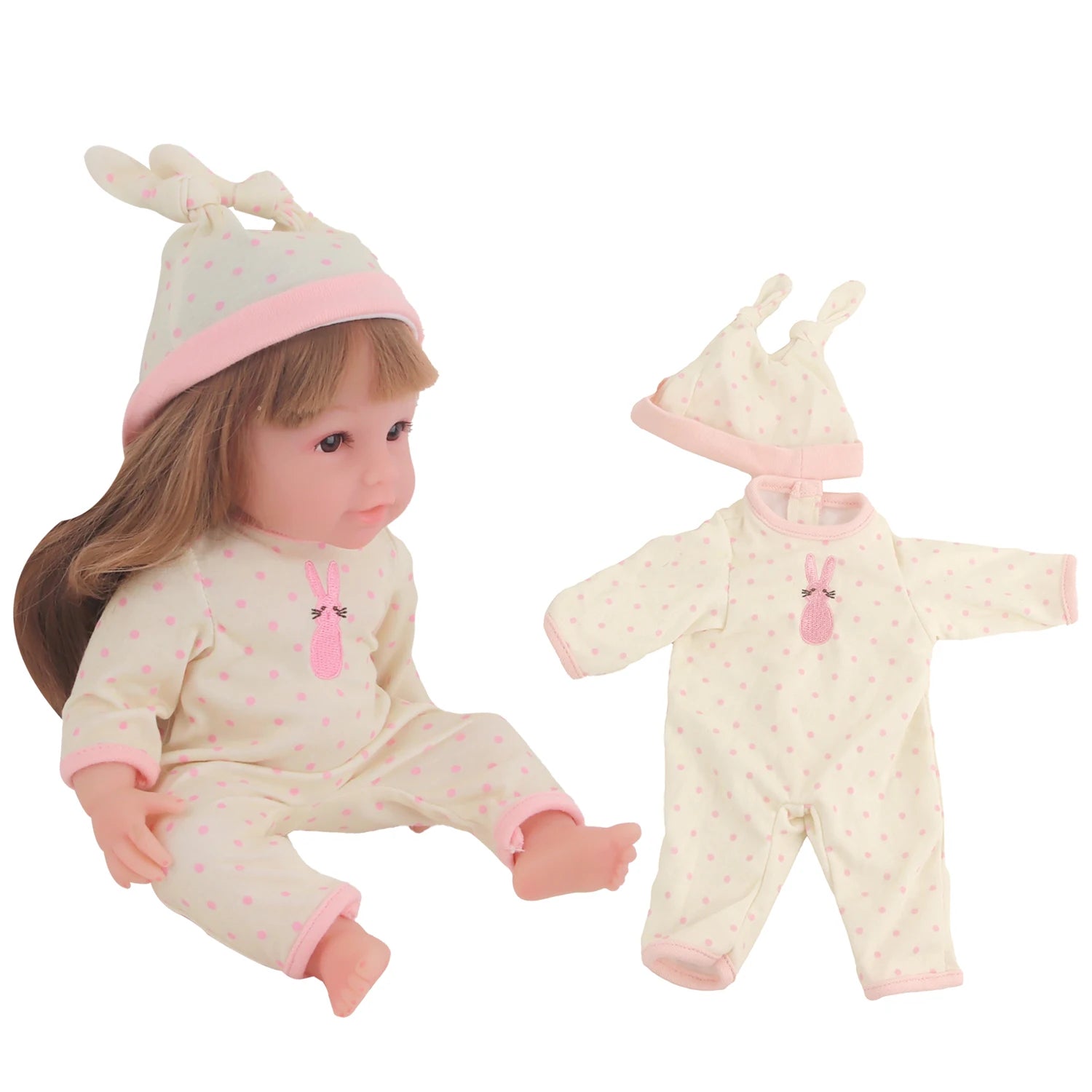 12-inch New Baby Girl Doll Clothes Cute Rabbit Car Chick Jumpsuits Pajamas For 30cm Cotton Doll Toy Accessories