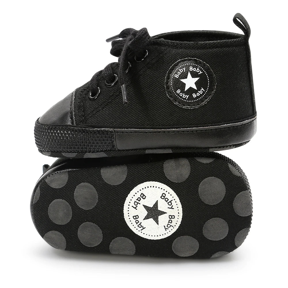0-18M Baby Canvas Shoes Men and Women Multicolour Classic Baby Casual Shoes Anti-slip Soft Sole First Pair Toddler Infant Shoes