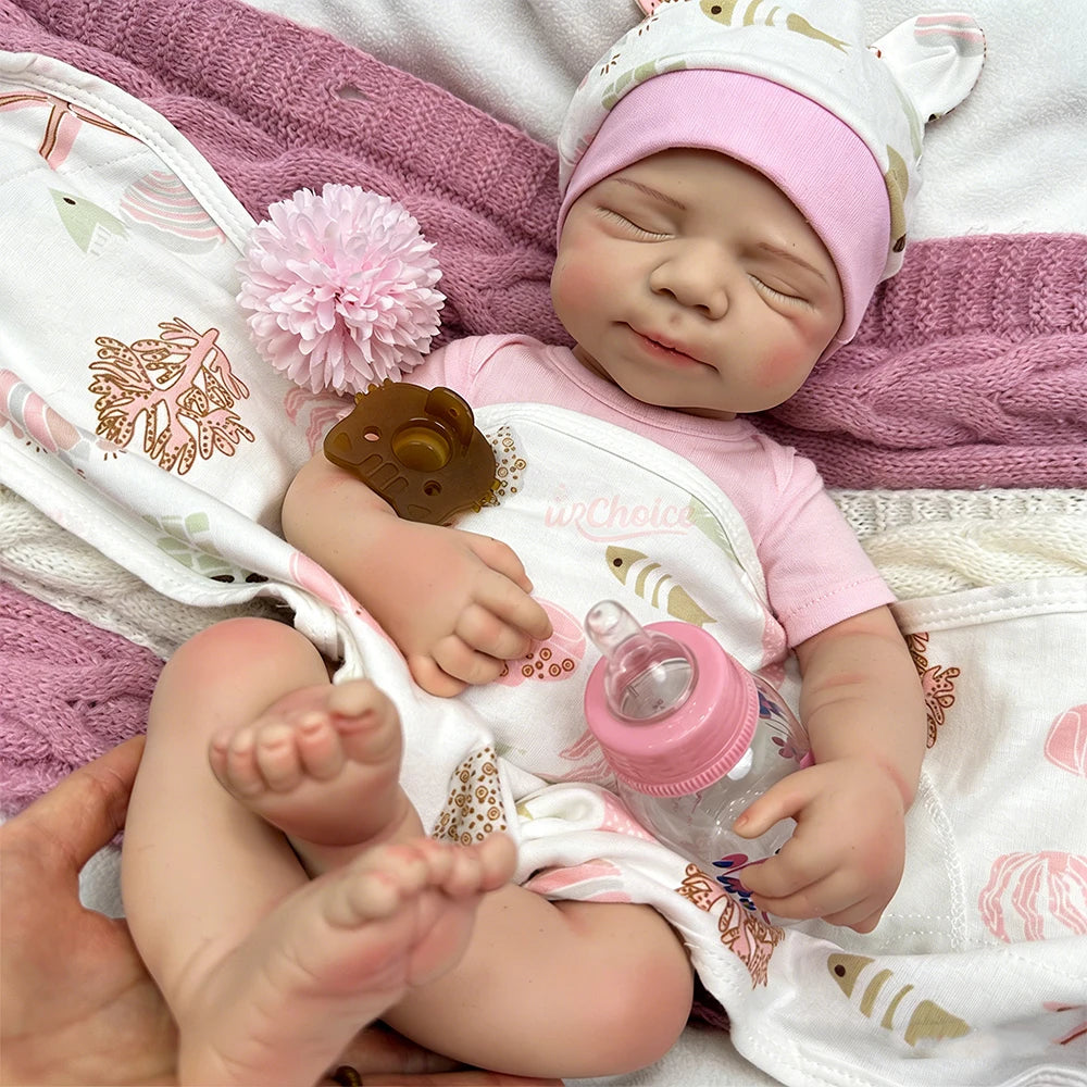 20 Inch Full Body Silicone Reborn Baby Girl/Boy Anatomically Correct Realistic 3D Skin Tone