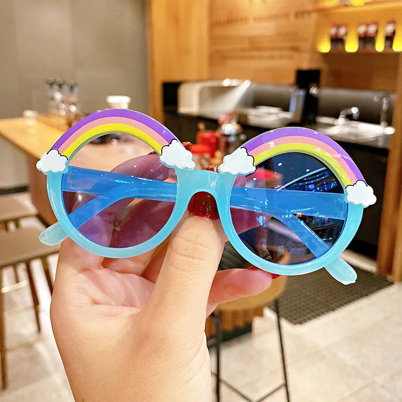 New Children Fashion Sunglasses Girls Boys Decorate Rainbow Sun Glasses Cute Baby Outdoor Sunshade Eyewear UV400 Gafas De Sol