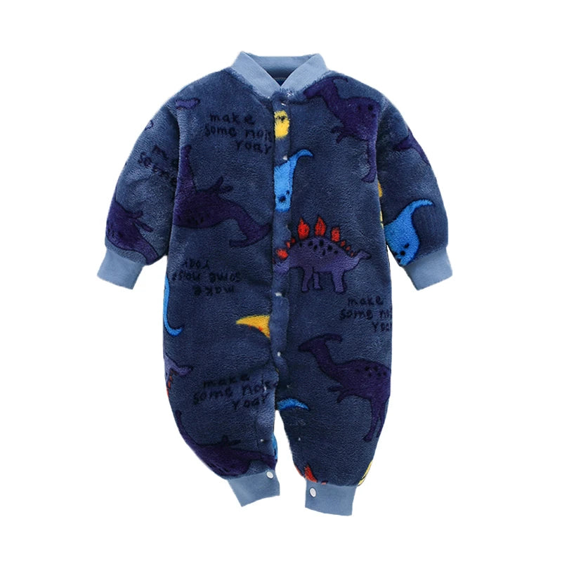 Unisex Baby Romper Jumpsuit Soft Flannel 0 To 18 Months Spring Winter Clothes For Newborns