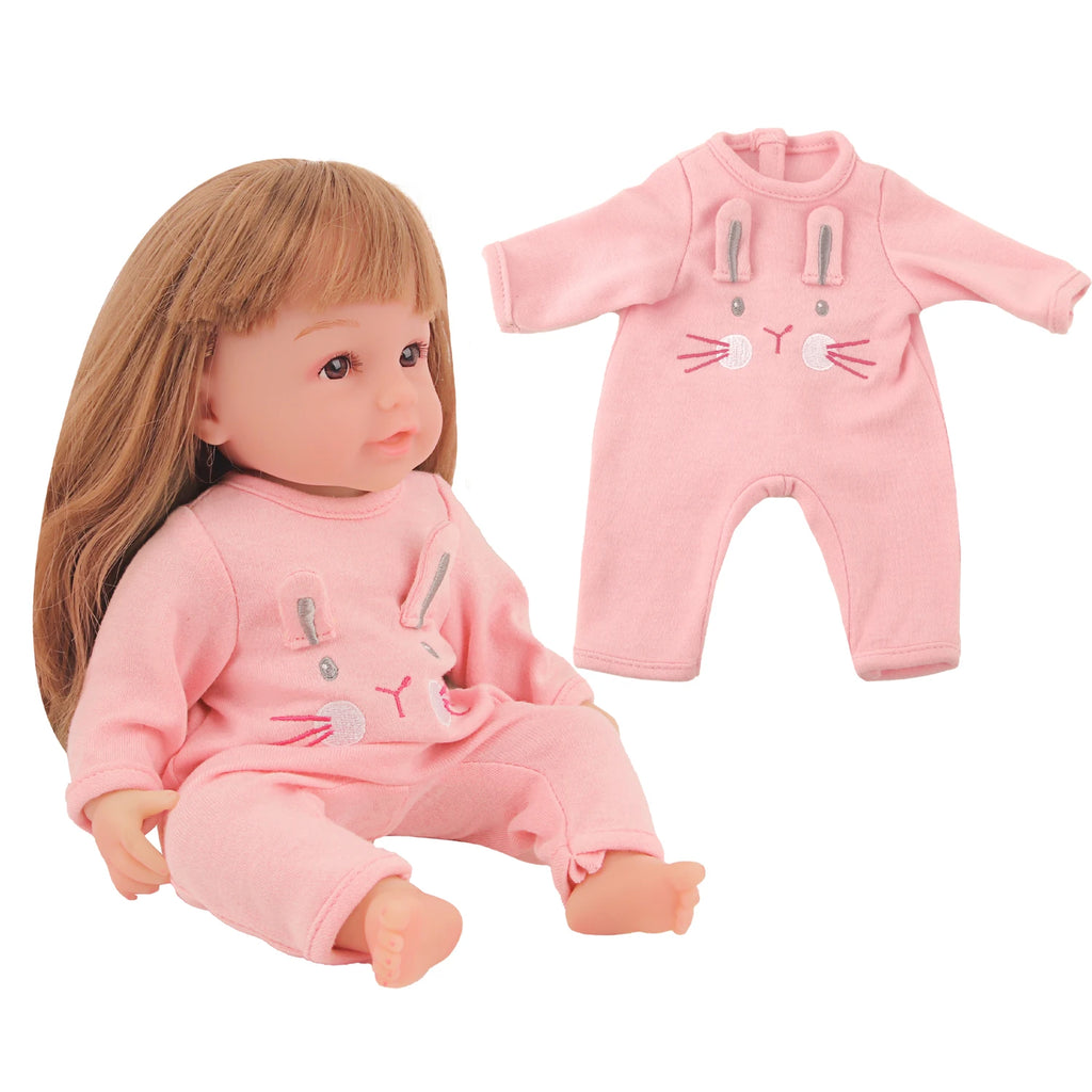 12-inch New Baby Girl Doll Clothes Cute Rabbit Car Chick Jumpsuits Pajamas For 30cm Cotton Doll Toy Accessories