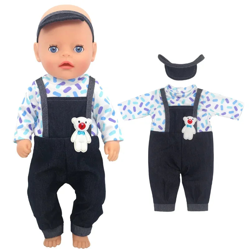 14" Baby Doll Girl Boy Clothes Overall 36cm Doll Outfit Rompers Toys Clothing