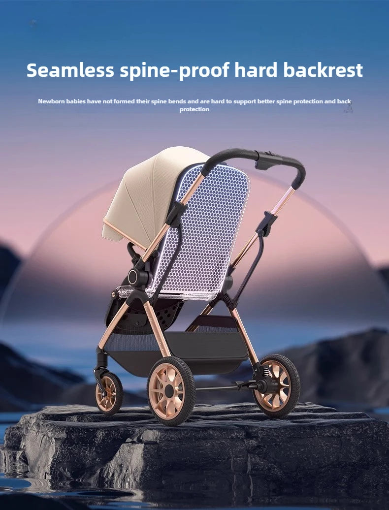 2025 New High-view Baby Stroller Can Sit or Lie Down Two-way Push, Lightweight, Foldable and Portable Baby Stroller