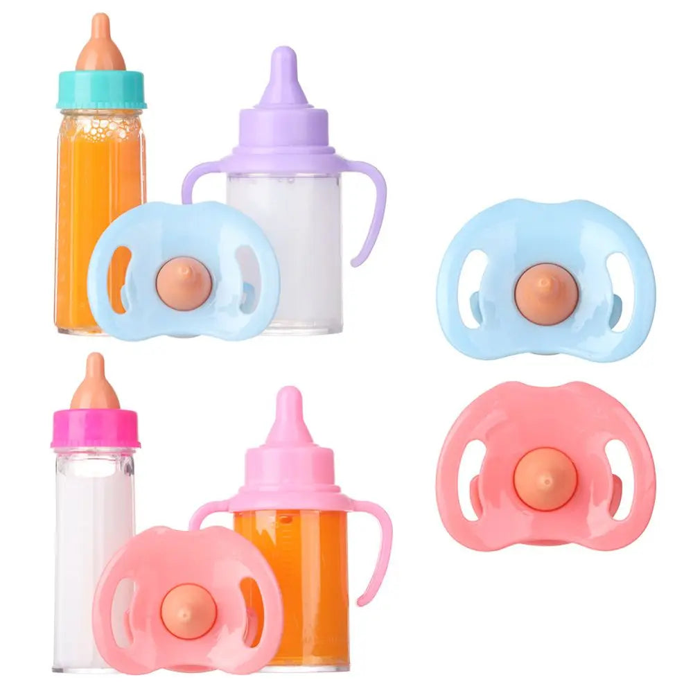 with Pacifier Bibs Magic Milk Juice Bottles fit Newborn Dolls Multistyles Plastic Nipple Bottle Reborn Cute Dolls Accessories
