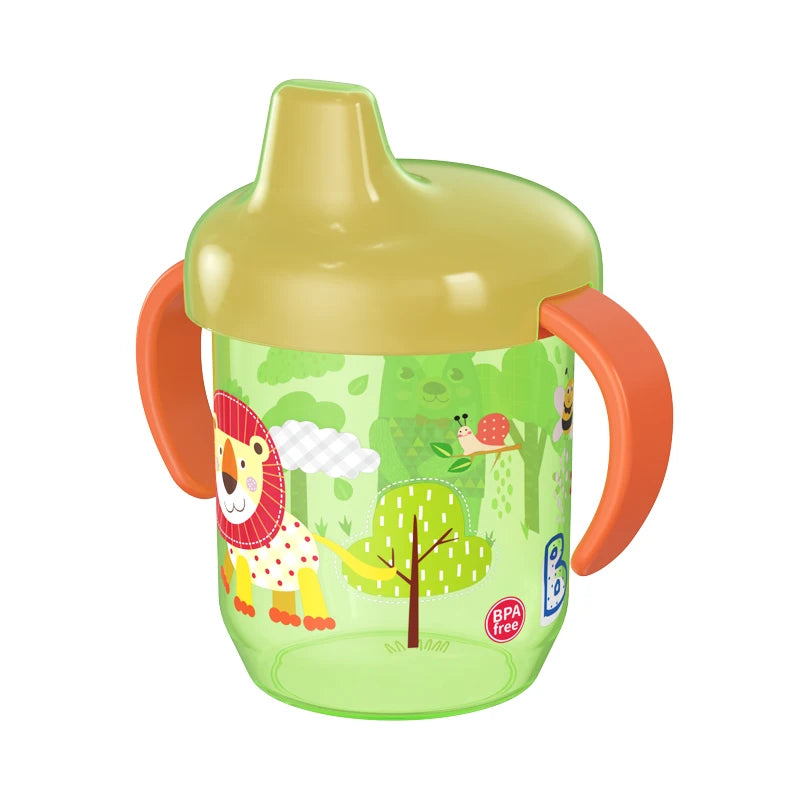 1PC Baby Anti-choking Straight Drinking Cup Special Learning Drinking Cup Duckbill Cup with Double Handle Flip Lid for Toddlers