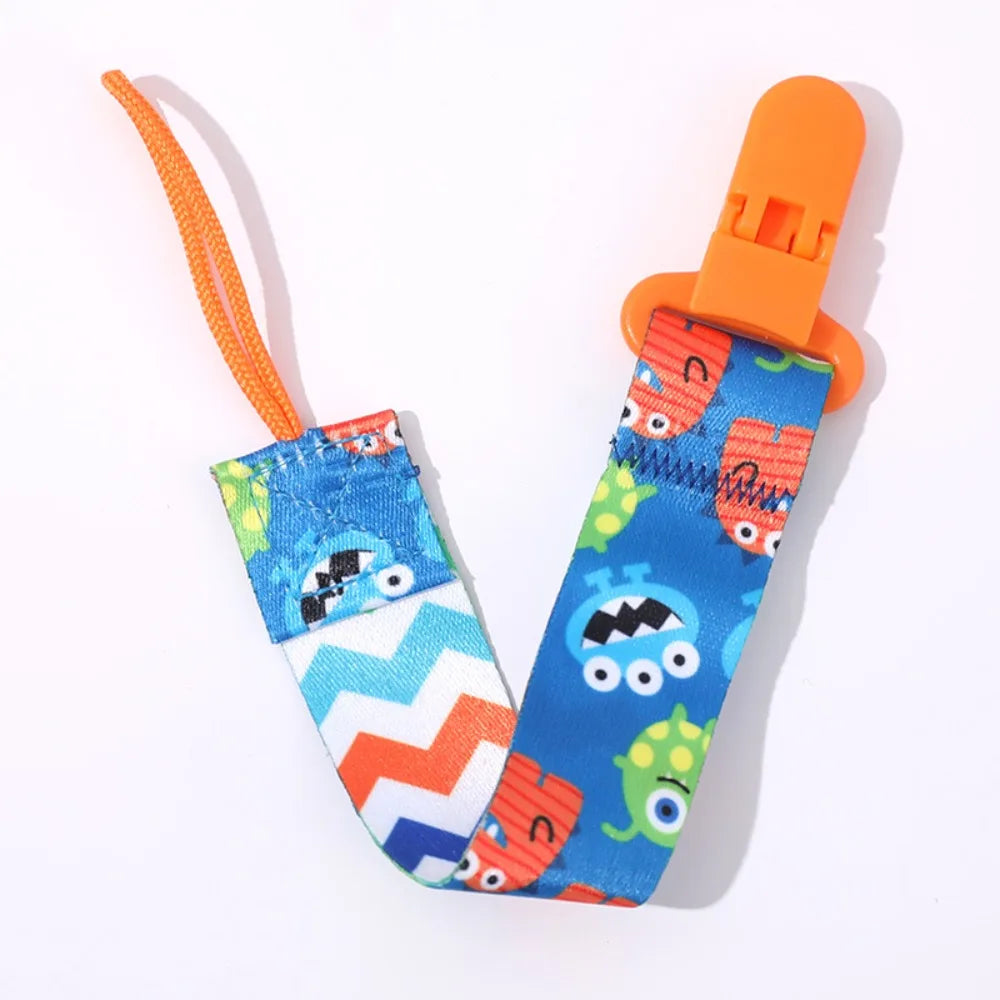 Cute Cartoon Baby Pacifier Clips Ribbon Adjustable Dummy Clip Anti-drop Buckle Strap Fixed Button Pacifier Chain