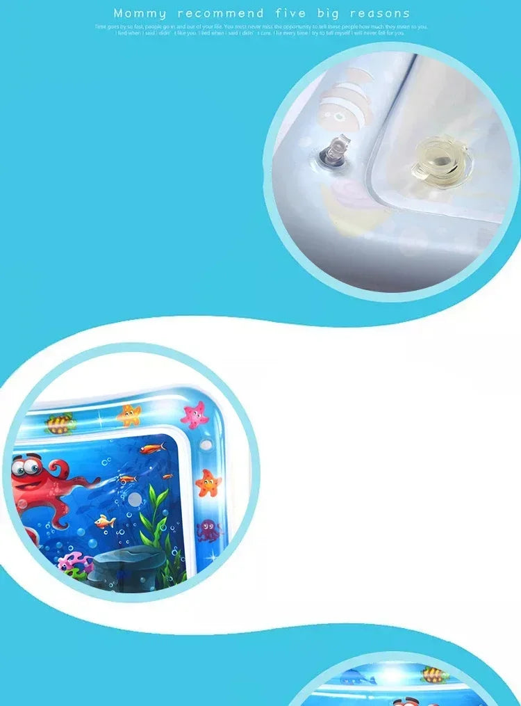 Baby Tummy Time Sensory Water Mat PVC Activity Play Mat