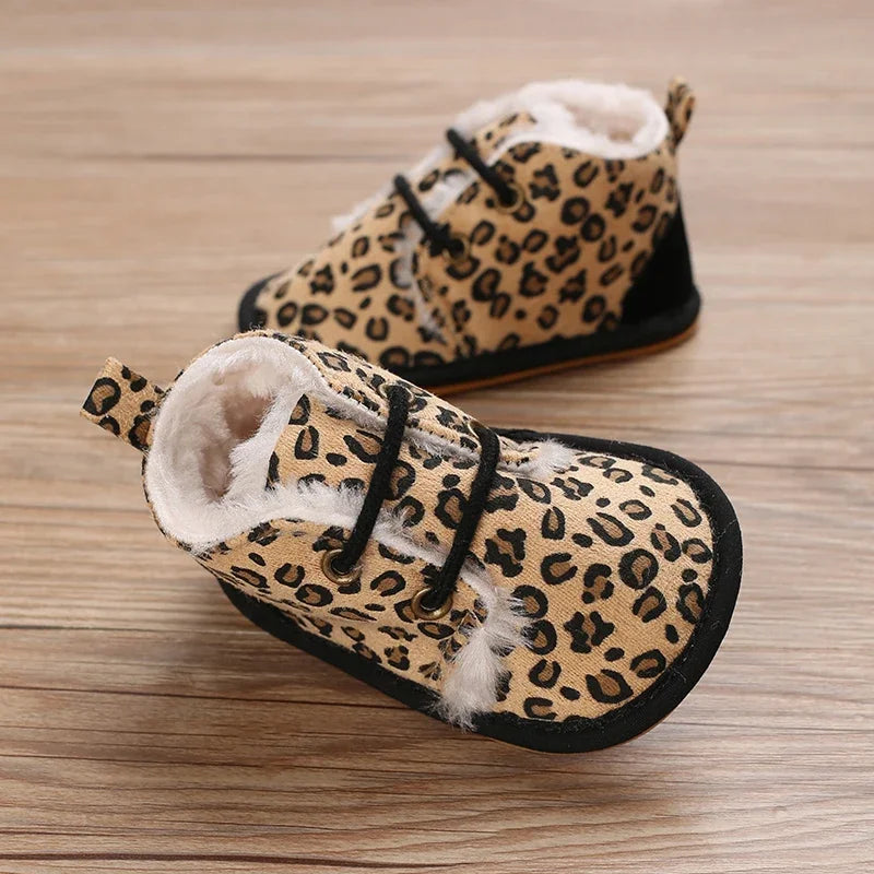 0-18M For Newbor Winter Baby Boots For Boys And Girls Walking Shoes With Lace Up Comfortable And Soft for Pre-School Children