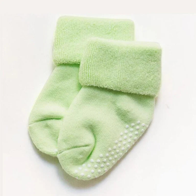 Your Cozy Cotton Baby Socks With Non Slip Grip And Thick Terry For 0 To 3 Years Unisex