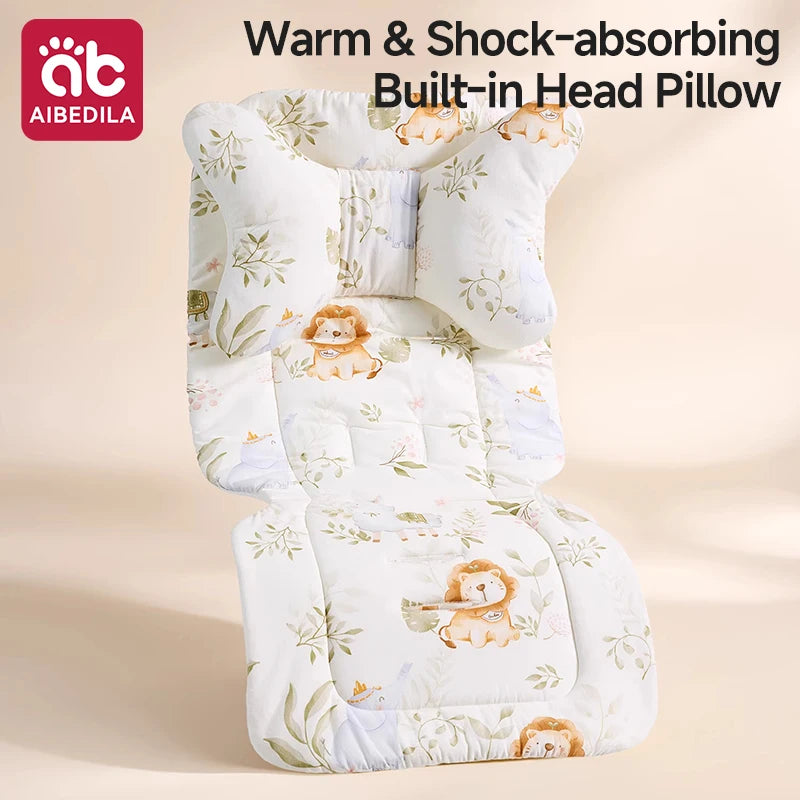 Stroller Cushion Head Pillow Support Sleeve Pram Pad Soft Thickened Cotton Baby Carriage Accessories Warm Baby Stroller Seat