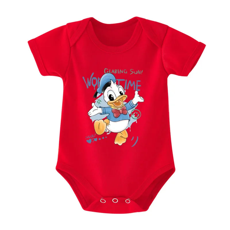 Newborn Baby Boys Girls Clothes Cartoon Daisy and Duck Print Disney Baby Romper Baby Jumpsuit Cute Casual Baby Bodysuit