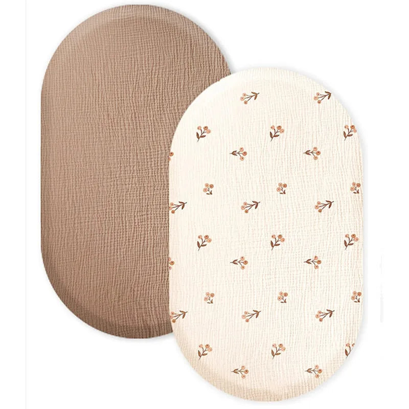 Two Pack Breathable Cotton Baby Crib Fitted Sheets Universal 32x17 Inches Soft and Cozy For Your Newborn
