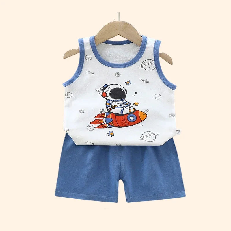 Kids Cotton Vest & Shorts Set – Summer Outfit, 9M–7Y