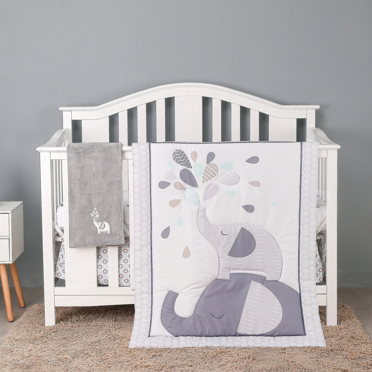 Giraffe Theme Cot Bedding Set Unisex Animal-Pattern Breathable Fabric