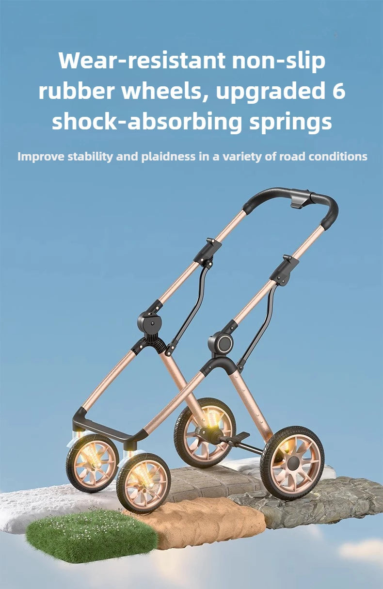 2025 New High-view Baby Stroller Can Sit or Lie Down Two-way Push, Lightweight, Foldable and Portable Baby Stroller