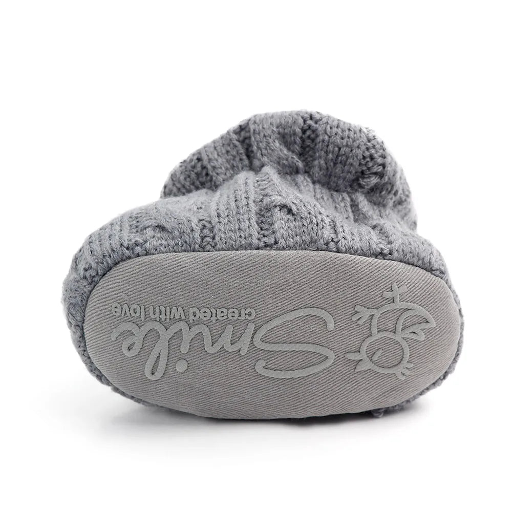 Baby Winter Shoes Knitted Fabric Soft Cotton Warm Infant Prewalking Shoes for Girls and Boys 0-12 Month Babies First Walking