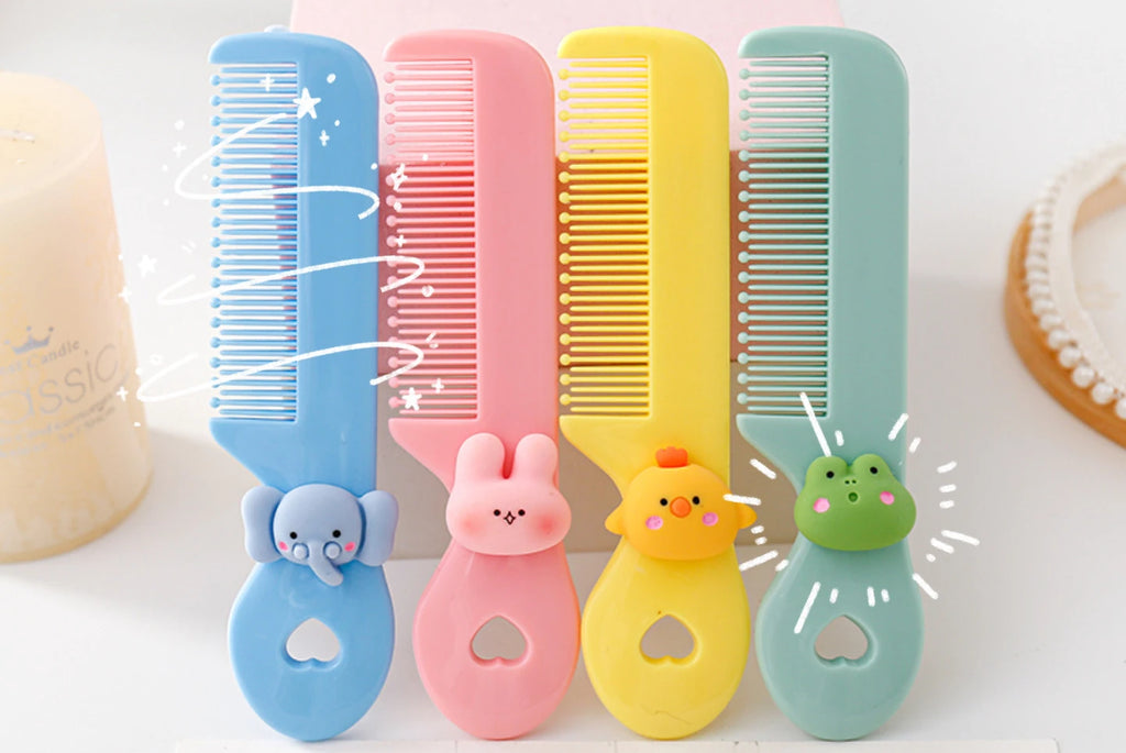 Protable Hair Brushes Cute Mini Comb for Baby Girl Boy Small Koran Cartoon Animal Floral Hair Comb Girl Kid Hair Accessories