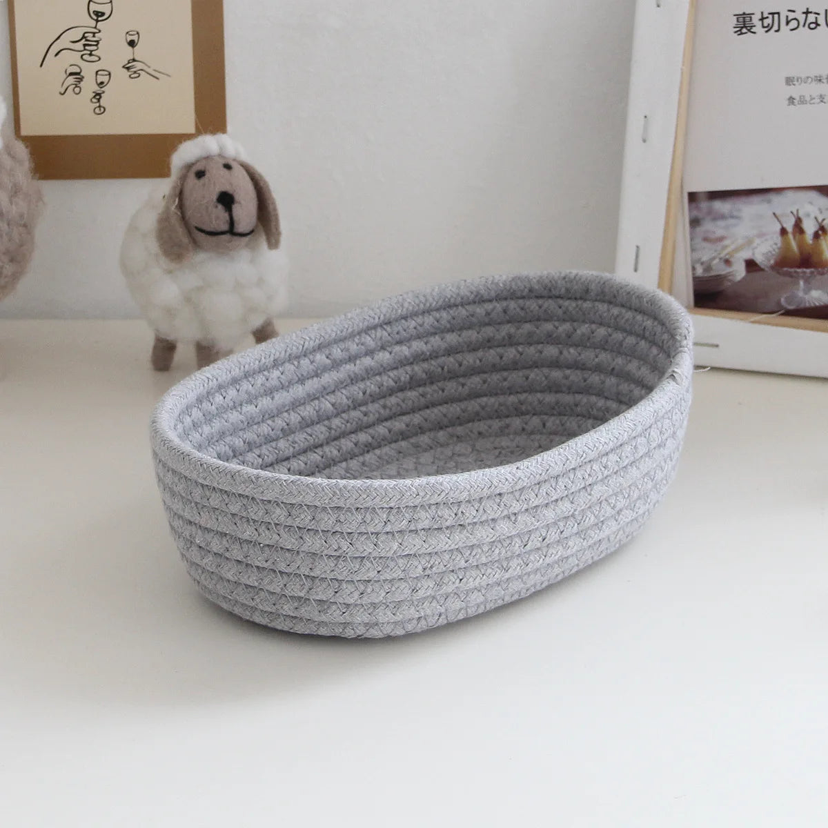 1PCS Nordic Cotton Rope Storage Baskets Woven Desktop Sundries Kids Toys Organizer Box Baby Dirty Clothes Laundry Basket Hamper