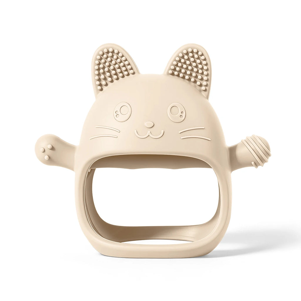 Baby Teething Mitten Silicone Bunny Wearable Easy-Grip Design