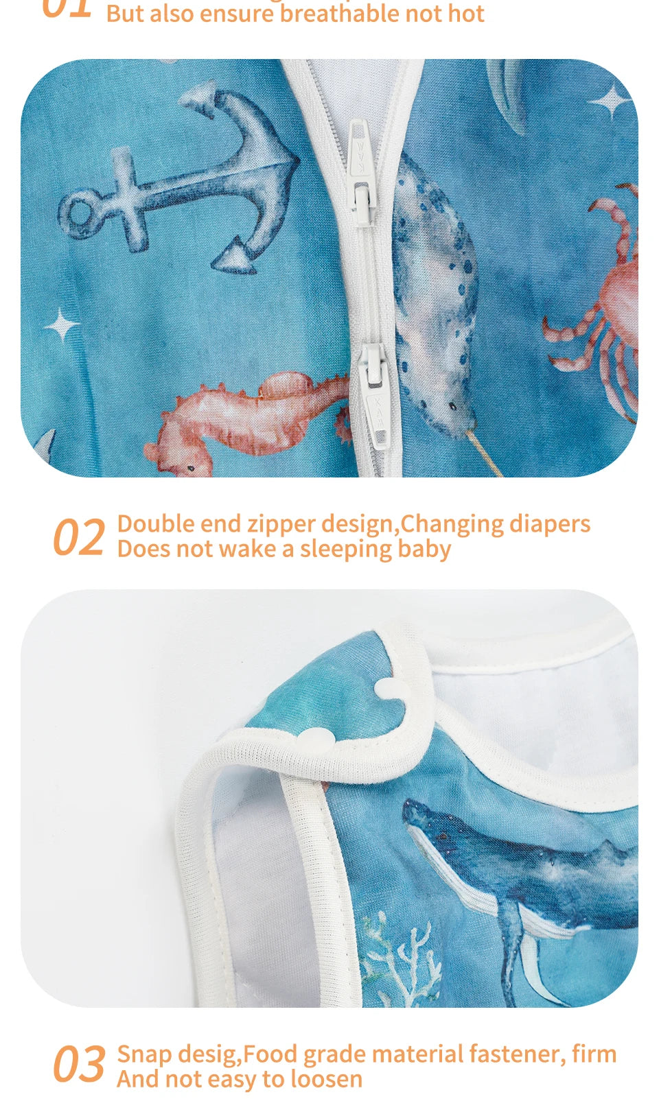 Elinfant 1 Pc Baby Sleeping Bag Polyster Farbic Fashion Prints S/M/ L 3 Sizes Breathable Washable Warm Baby Vest Sleeping Bag