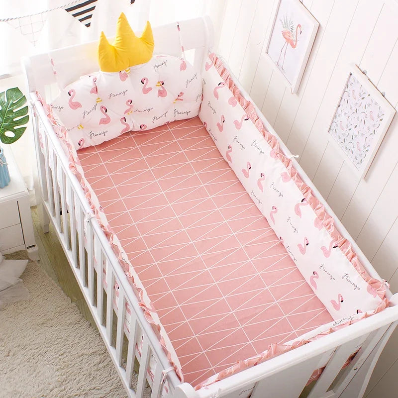 5pcs Nordic Crown Cushion Cot Bumpers Baby Bed Bedding Kit Baby Bedding Cotton Removable Washable Baby Crib Side Protector Set