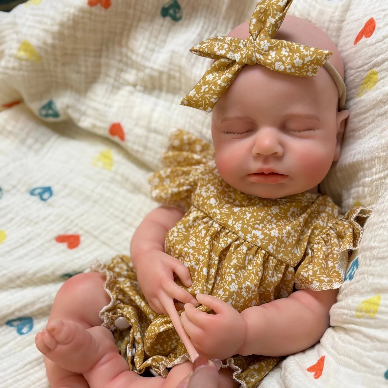 OtardDolls 18-inch Sleeping Loulou Realistic Painted Skin Silicone Reborn Doll Anatomically Correct Waterproof Girl Toy Gift