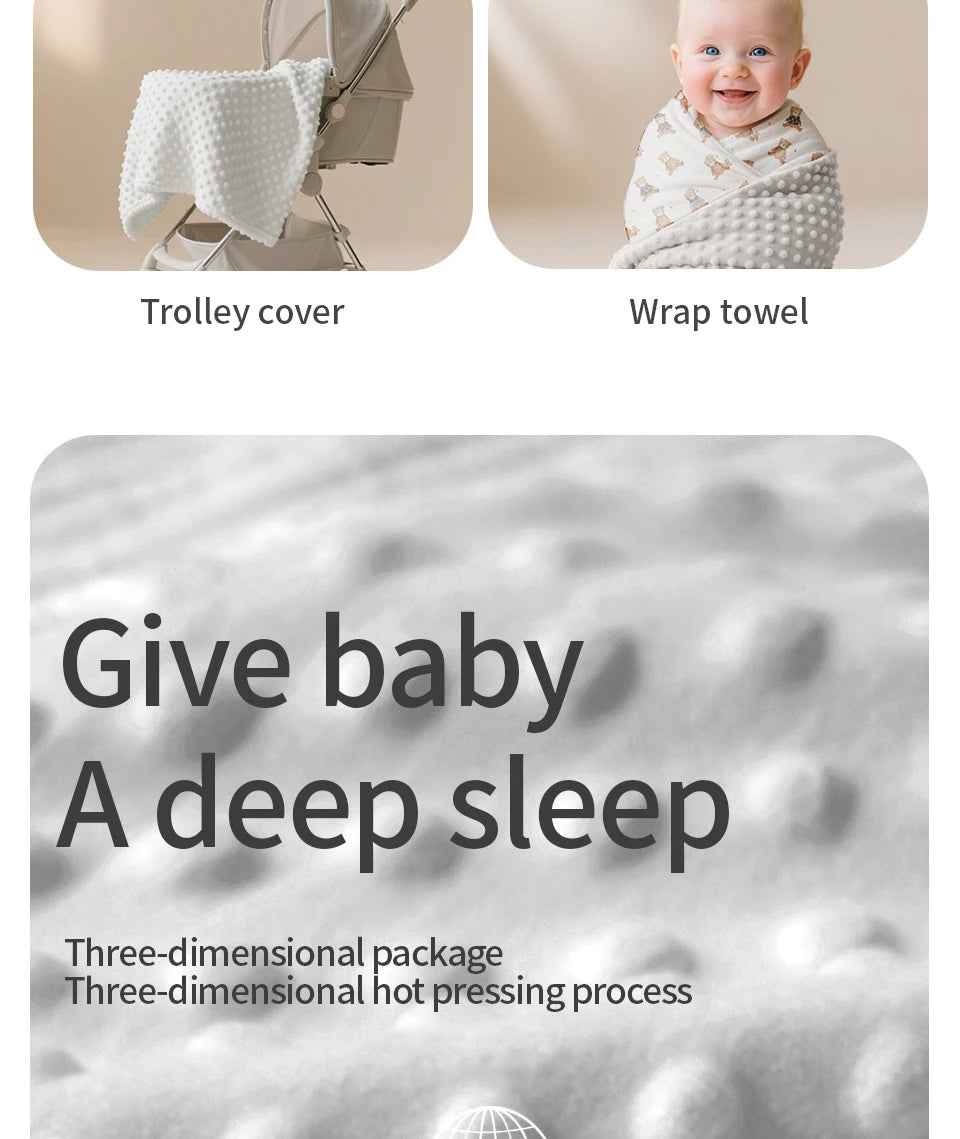 1PC Baby Blanket, Soft Plush Minky Blanket with Double Layer Dotted Backing for Toddler, Multicolor Printed 30 X 40 Inch