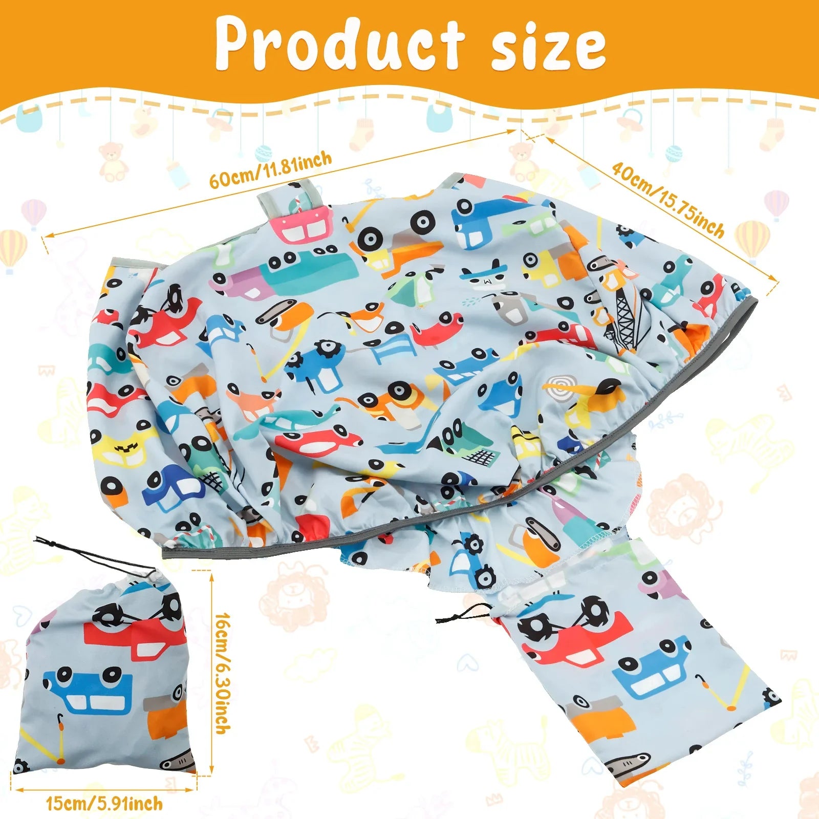 Baby Shopping Cart Seat Cover – Non-Slip Multicolour Design