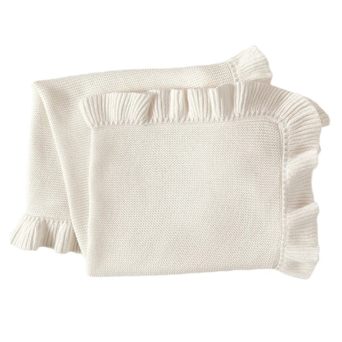Baby Blanket Cotton Neutral Two-In-One Soft Delicate Ruffle