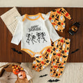 Baby Three-Piece Outfit – Orange and Black Breathable Jersey