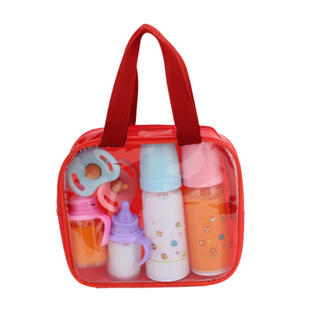 Large size Baby Doll Feeding Bottle Set Baby Care Toy Stroller 2pcs Milk And Juice Bottles With Toy Pacifier For Baby Dolls
