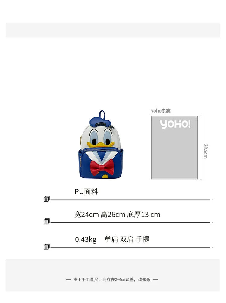 Disney cartoon Mary Cat Kids Backpack Donald duck Schoolbag Girls Boys Cute Backpack Bag