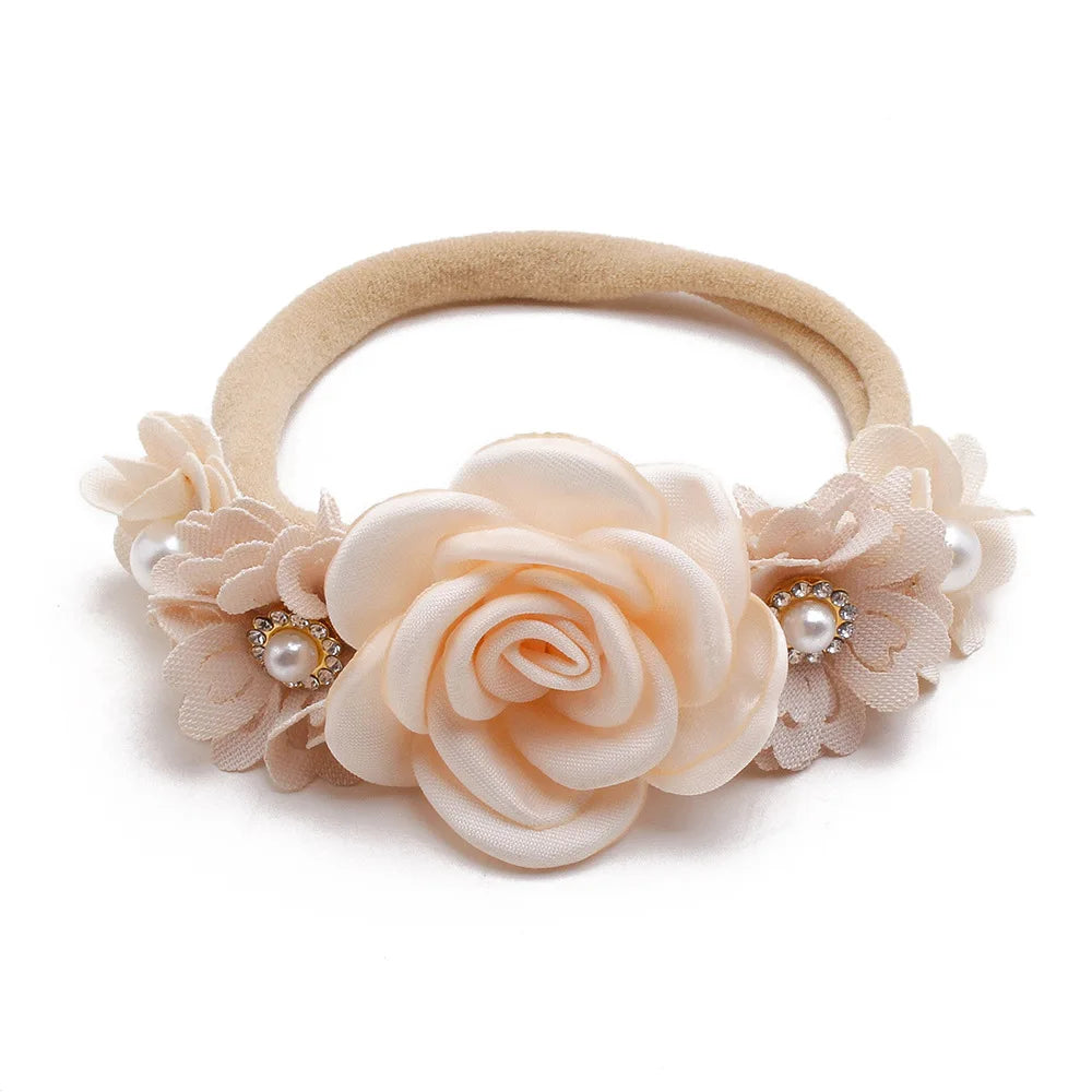 Beautiful Lovely Baby Flower Headbands Newborn Head Band for 0-12 Months Infant Headband Boutique Headwear High Elastic