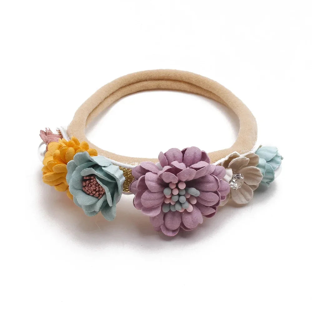 Headbands Cotton Floral Breathable Elastic For Newborns 0-12 Months
