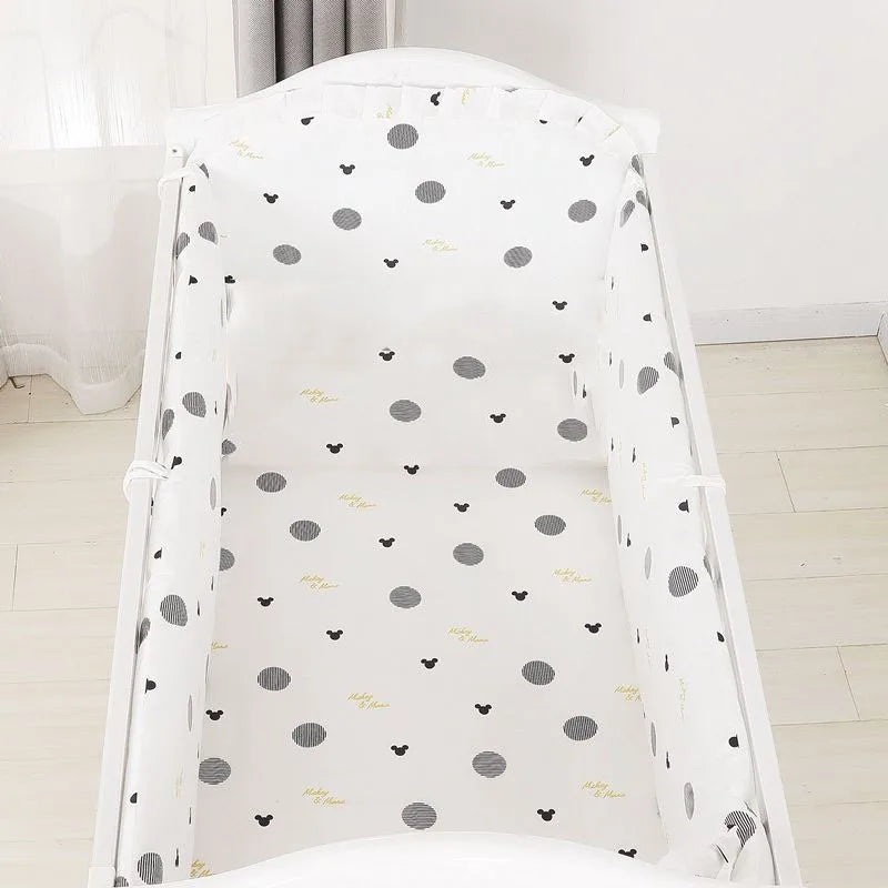 Cartoon Crib Liner 3D Mesh Cotton Baby Bed Bumper Baby Cot Bedding Sets Baby Bed Protector 5PCS Baby Bedding Set Bumpers+Sheet