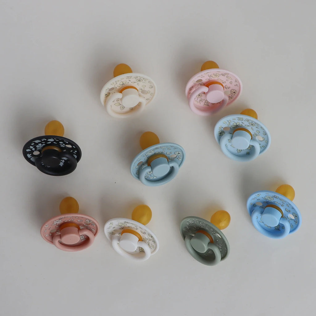 Erduo Floral Newborn Infant Baby Care Shower Gift Latex Rubber Sucking Nipple Pacifier Babies Soother Dummy Pacifiers for Baby 0