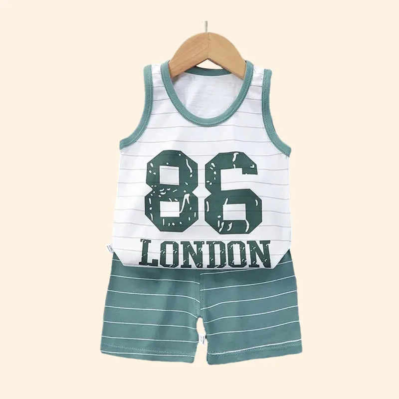 Kids Cotton Vest & Shorts Set – Summer Outfit, 9M–7Y