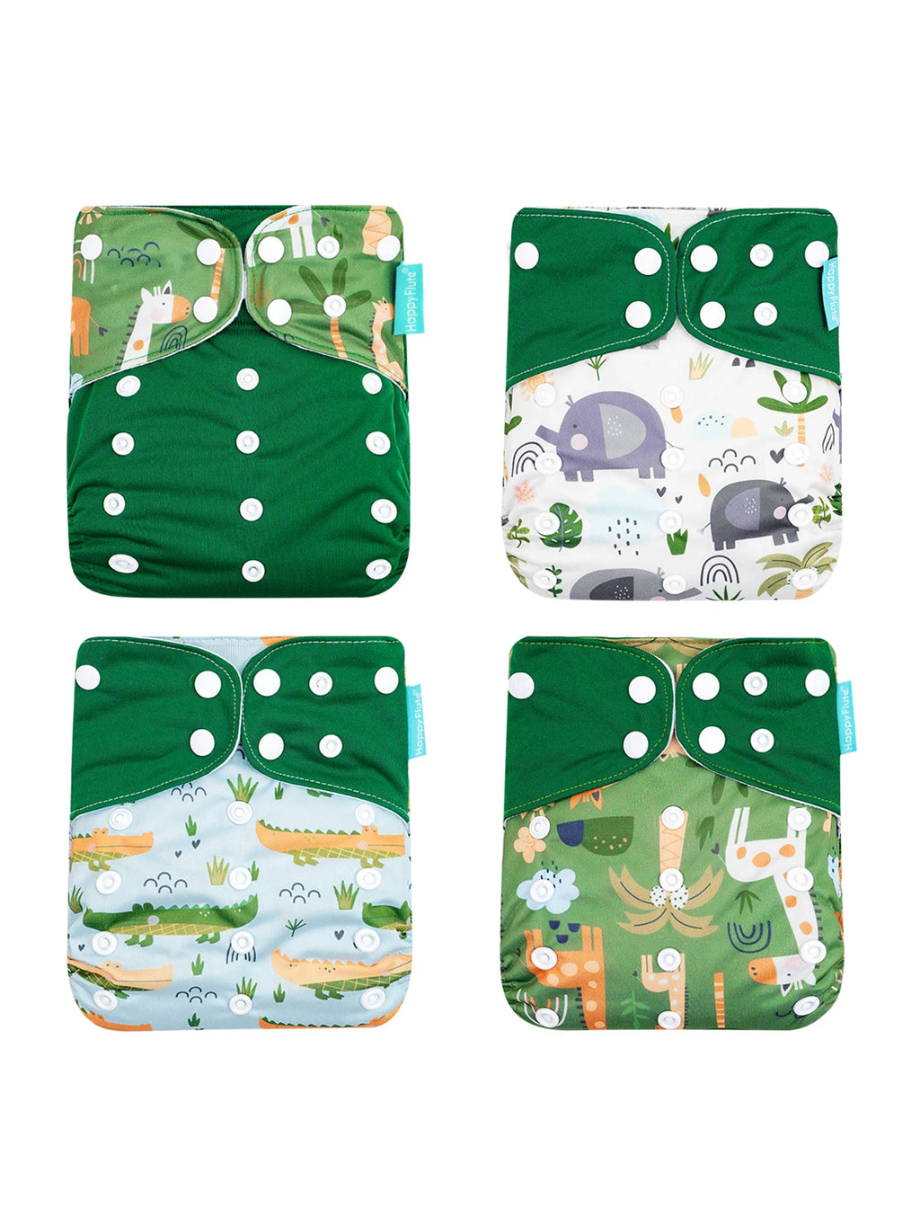 Happyflute 4Pcs/Set Eco-Friendly Cloth Diaper Ecological Reusable Baby Diapers
