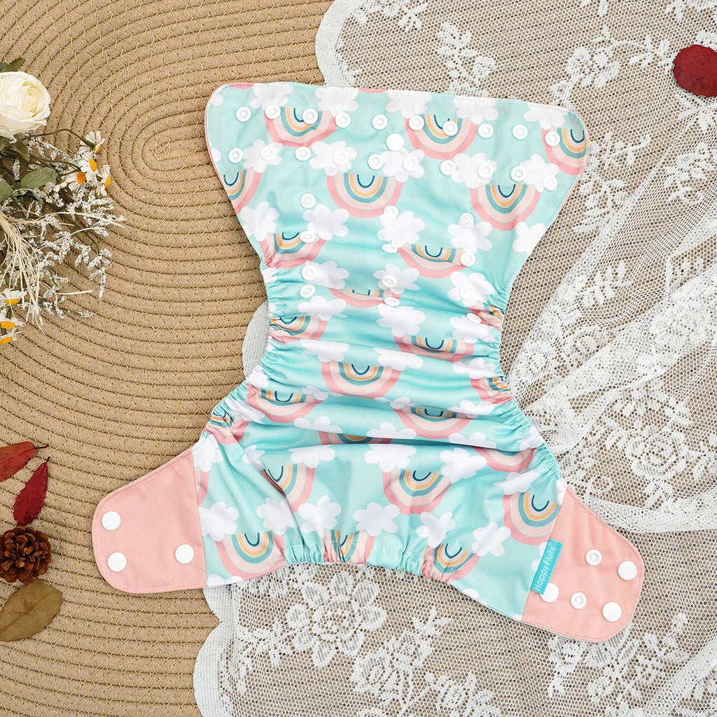 Happyflute 4Pcs/Set Eco-Friendly Cloth Diaper Ecological Reusable Baby Diapers