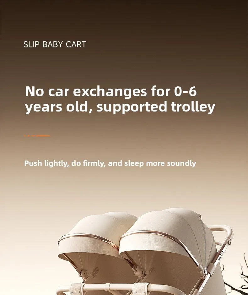 2025 New High-view Twin Baby Stroller Can Sit or Lie Down Baby Stroller Lightweight Foldable Double Baby Stroller