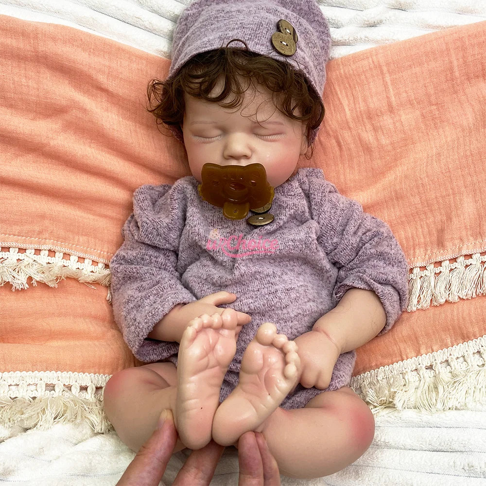 20" Realistic Full Silicone Reborn Baby Boy/Girl Rooted Hair Soft Newborn Doll Open Mouth Pacifier For Christmas Surprise Gift