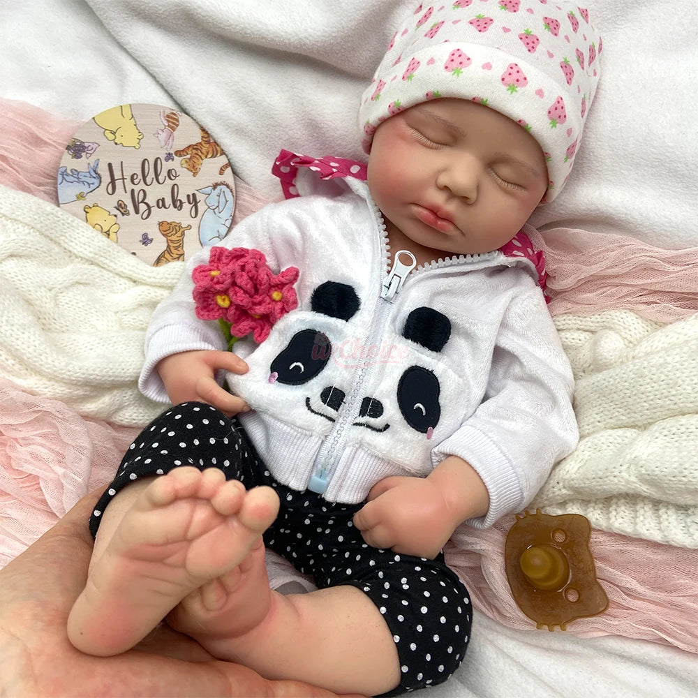 20" Realistic Full Silicone Reborn Baby Boy/Girl Rooted Hair Soft Newborn Doll Open Mouth Pacifier For Christmas Surprise Gift