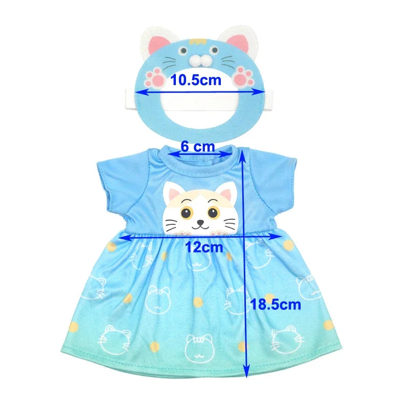 14 Inch Baby Doll Pink Dress 36cm Girl Doll Clothes Outfit Rompers Toys Clothing