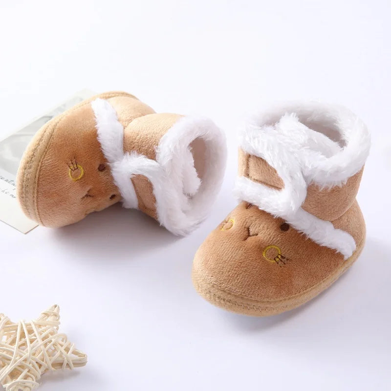 Newborn Baby Girl Boy Shoes First Walkers Winter Thick Warm Infant Baby Shoes Cute Toddler Baby Shoes for Girls Boys 0-9Month