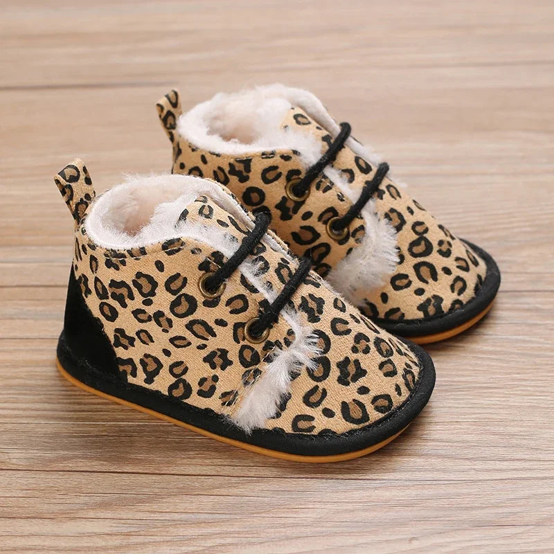 0-18M For Newbor Winter Baby Boots For Boys And Girls Walking Shoes With Lace Up Comfortable And Soft for Pre-School Children