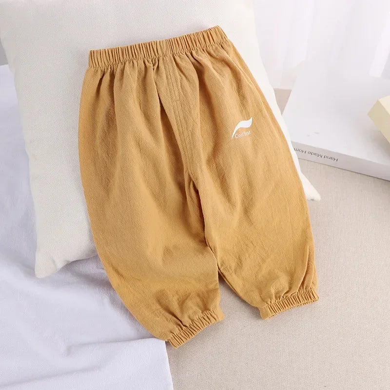 Kids Lightweight Summer Pants – Cotton Blend, 9M–5Y