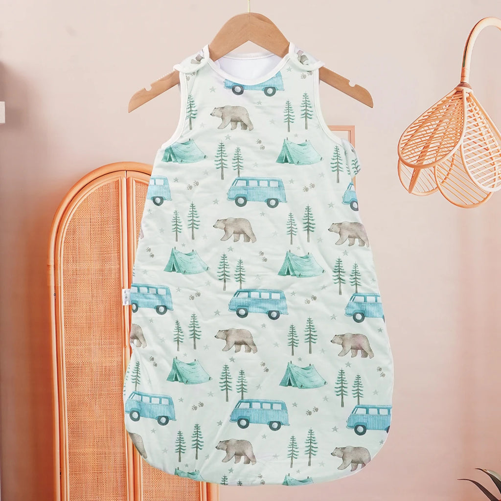 HappyFlute Baby Sleeping Bag Bamboo Cotton Warm Wearable Blanket Winter Print Vest Sleep Sack For Newborn