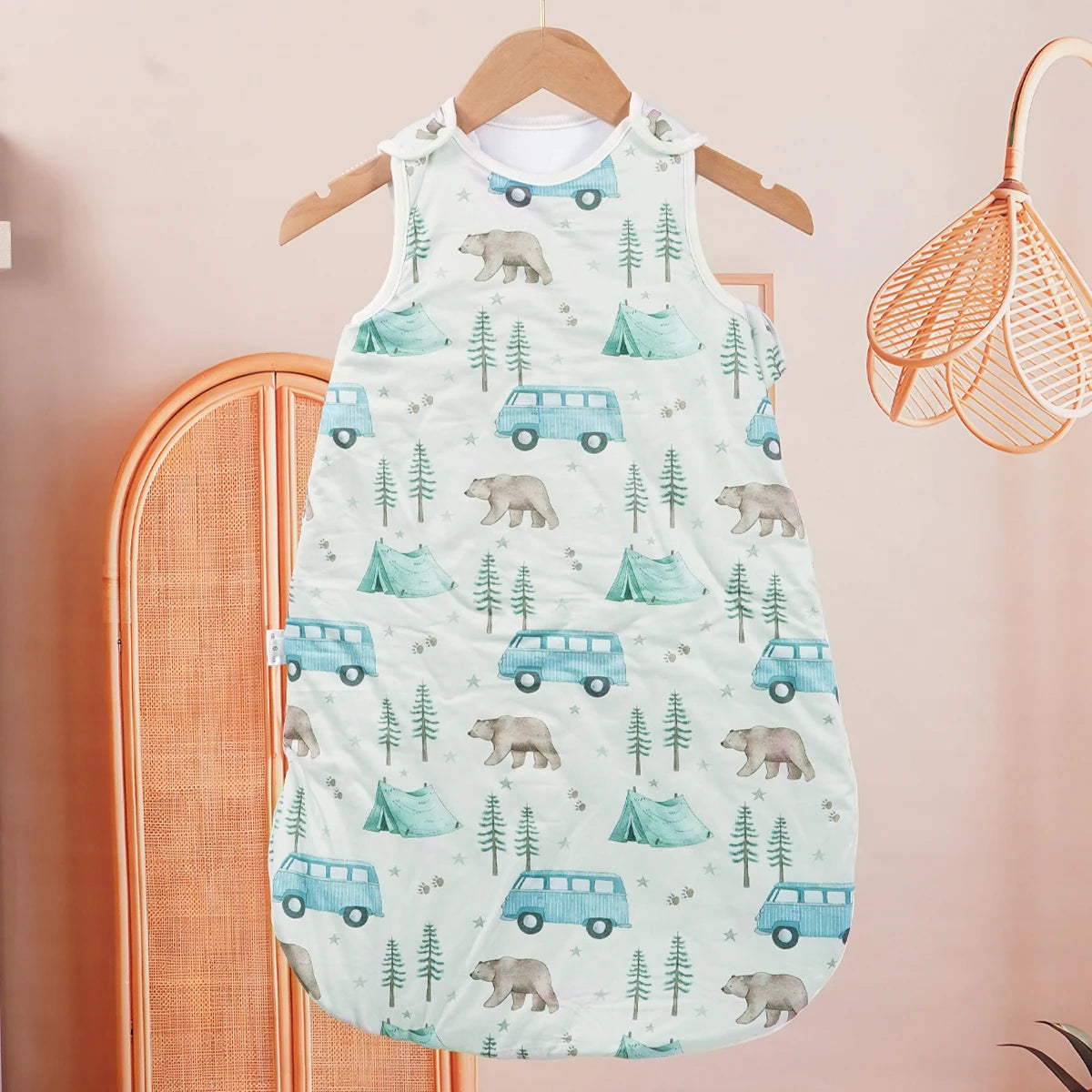 HappyFlute Baby Sleeping Bag Bamboo Cotton Warm Wearable Blanket Winter Print Vest Sleep Sack For Newborn